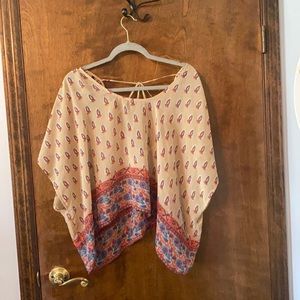 Sheer neutral paisley inspired top